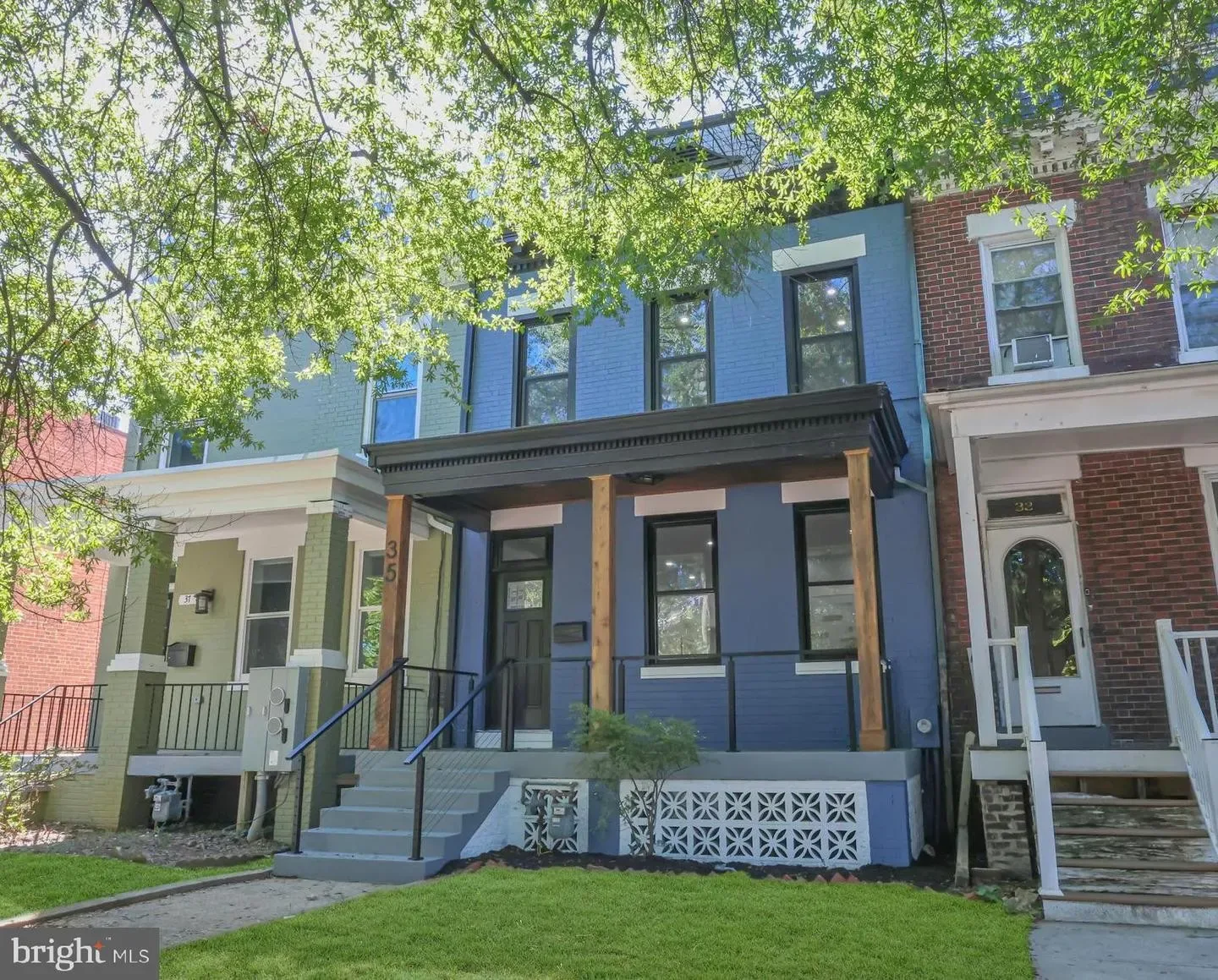 35 Michigan Avenue NE, Bloomingdale, Washington DC — row house exterior, Samantha Allen DC investment property
